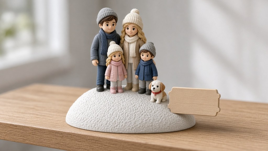 AI-generated mockup of Custom Family Figures: a family of figures on a base