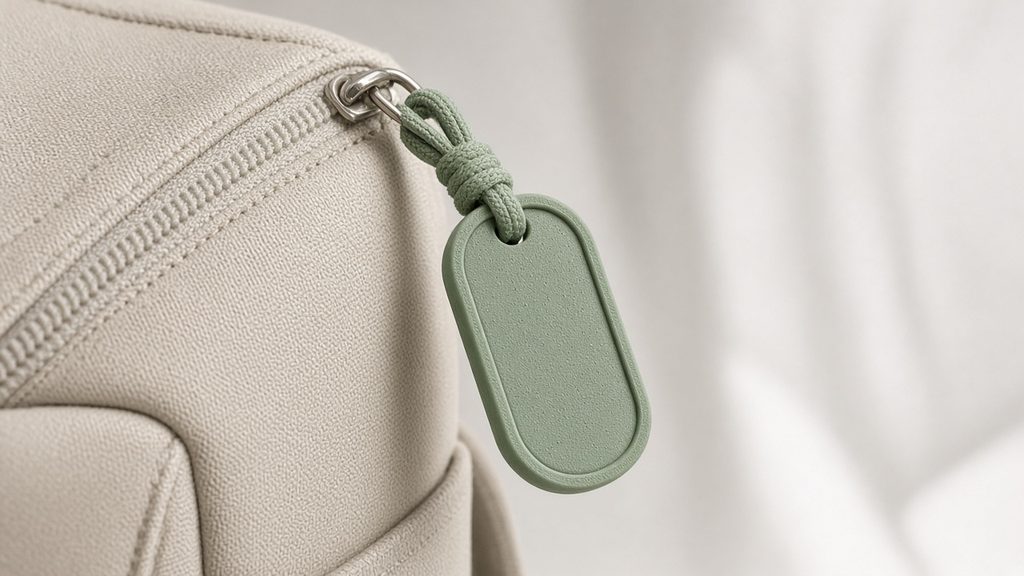 AI-generated mockup of name tags on a school bag and lunchbox