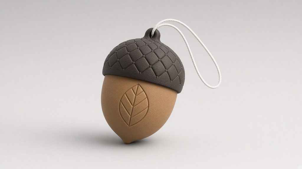 AI-generated mockup of an acorn ornament