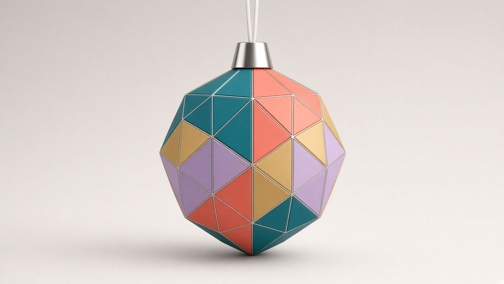 AI-generated mockup of a faceted bauble ornament