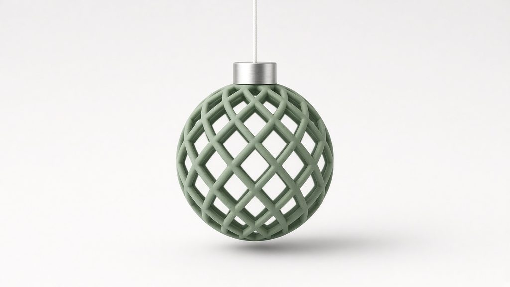 AI-generated mockup of a lattice ball ornament