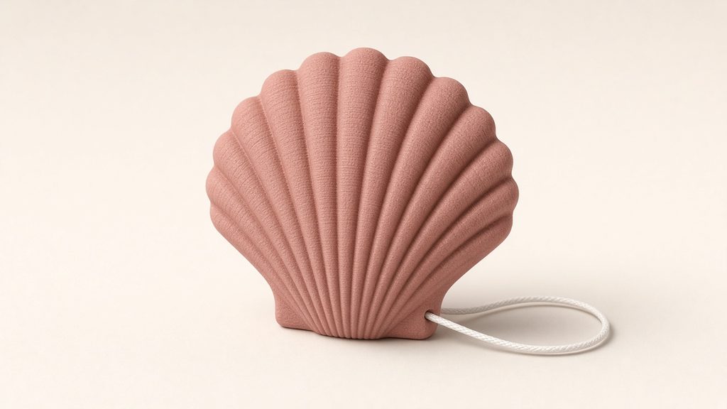 AI-generated mockup of a scallop shell ornament