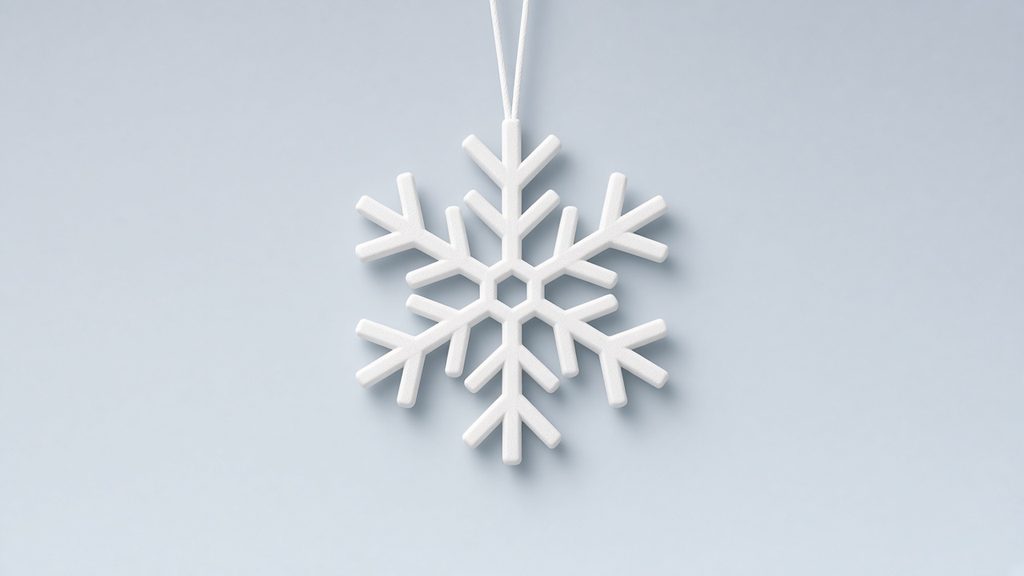 AI-generated mockup of a snowflake ornament