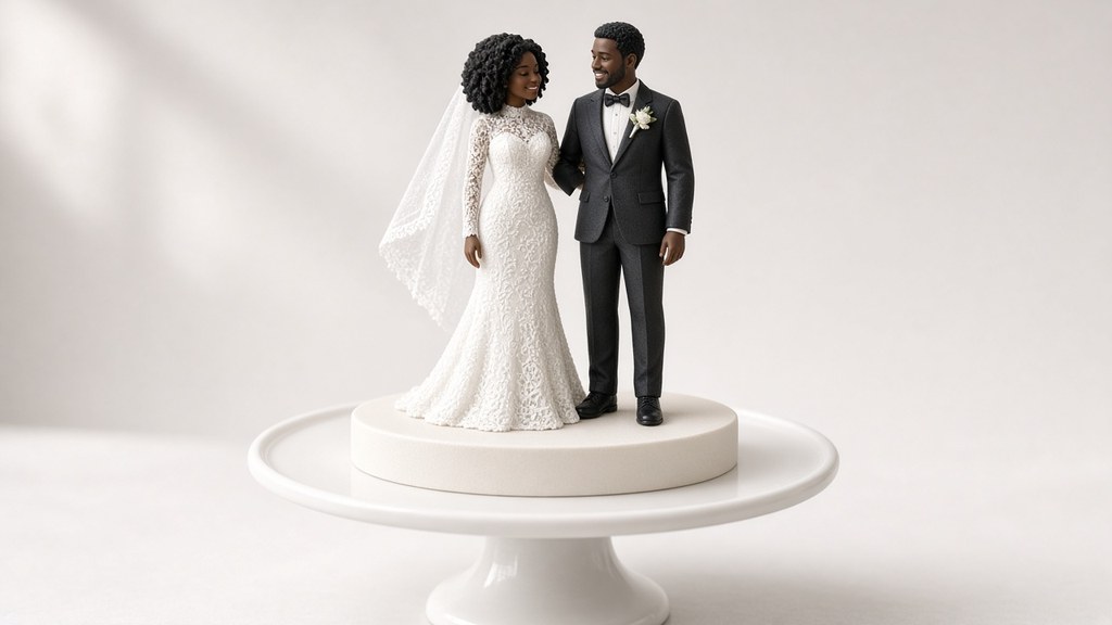 AI-generated mockup of a wedding couple topper