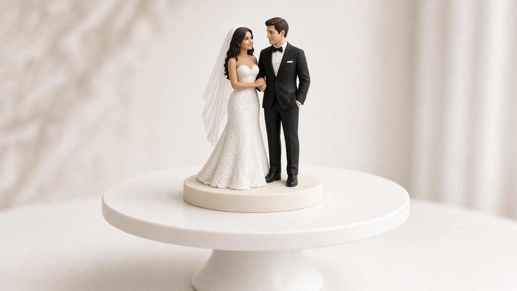 AI-generated mockup of a wedding couple topper