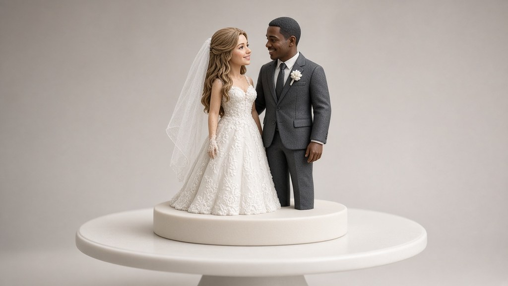 AI-generated mockup of a wedding couple topper